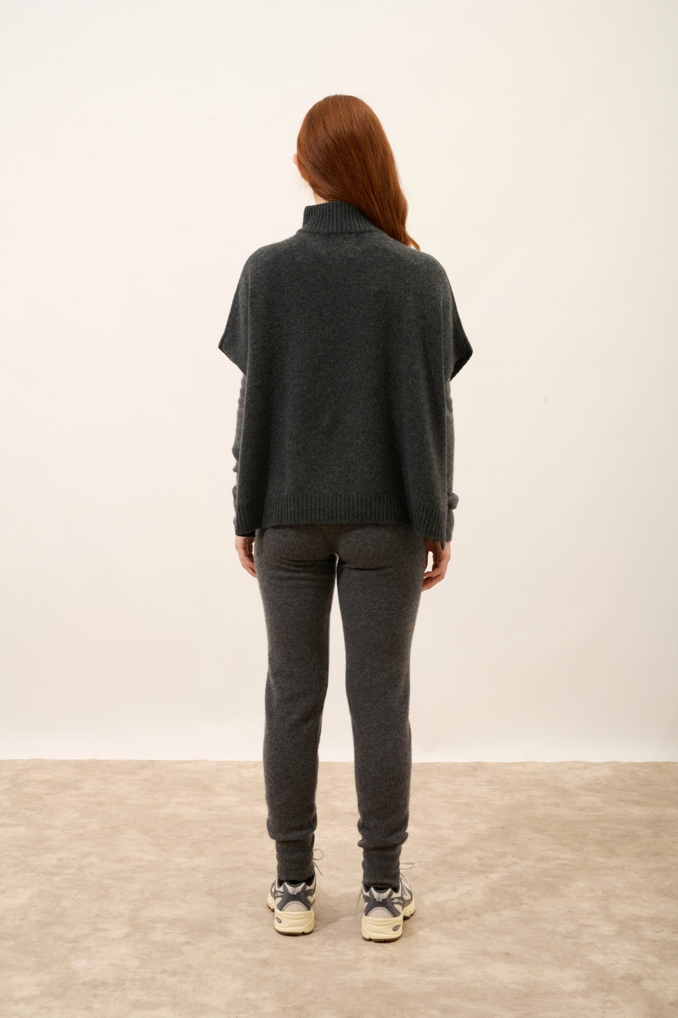 VIVIENNE poncho col camionneur 4 fils carbone chiné