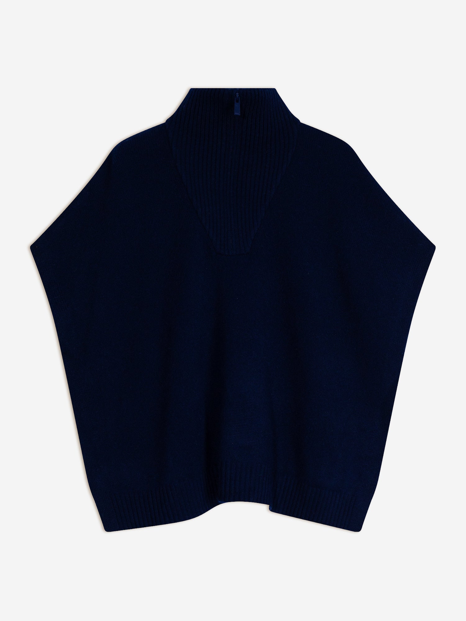 VIVIENNE trucker collar poncho, 4-ply navy