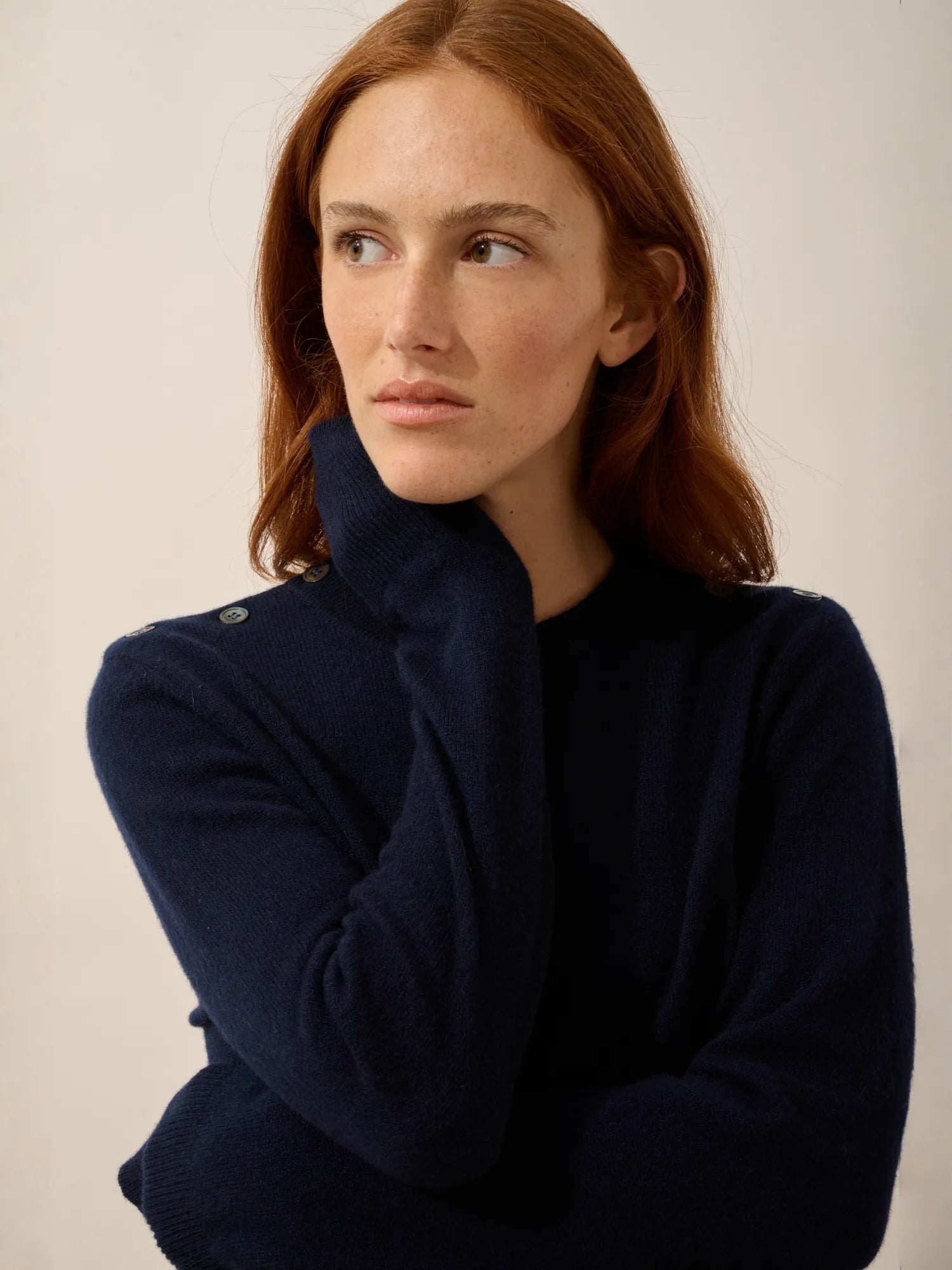 JEANNE Pull Col Rond Marin Bleu Marine