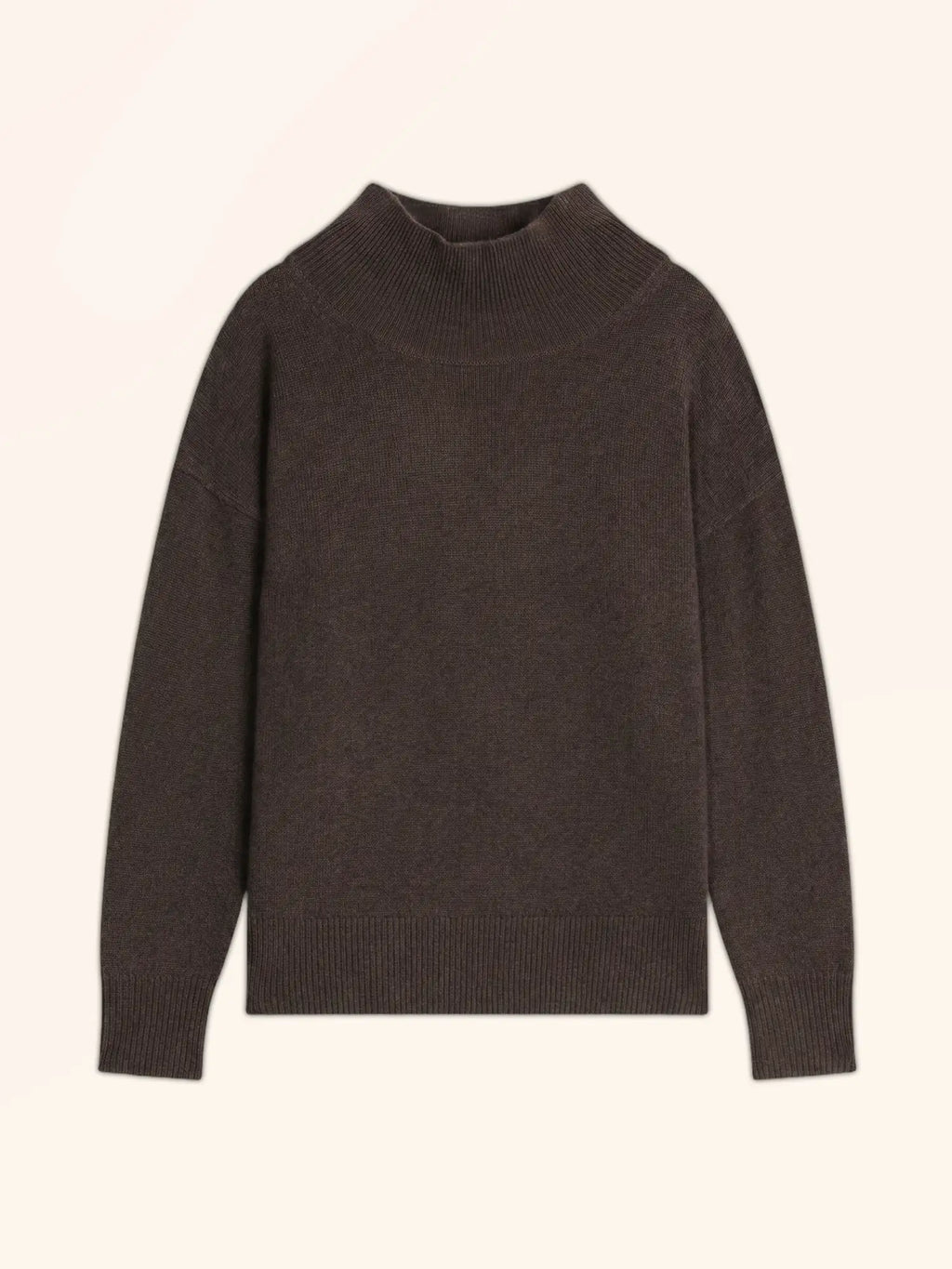 ROMY Pull Col Montant 4 Fils Taupe Chiné