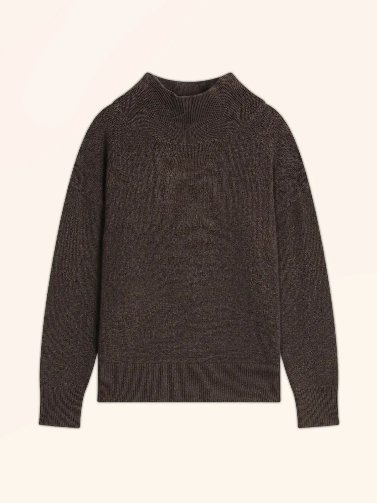 ROMY Pull Col Montant 4 Fils Taupe Chiné