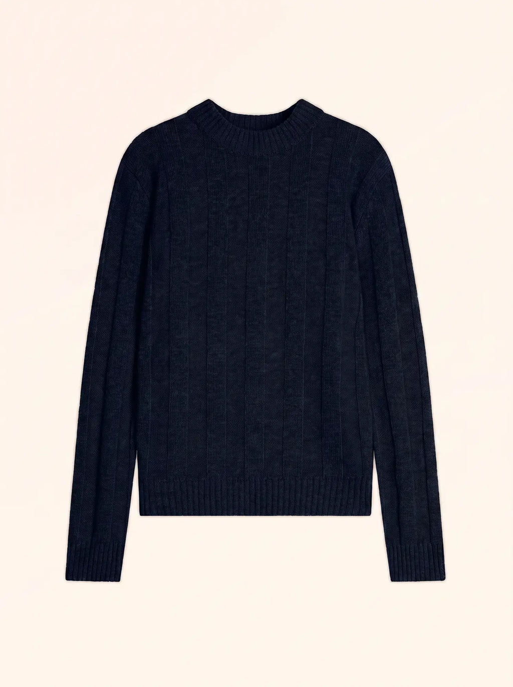 CALINDRA Pull Col Rond 4 Fils Bleu Marine