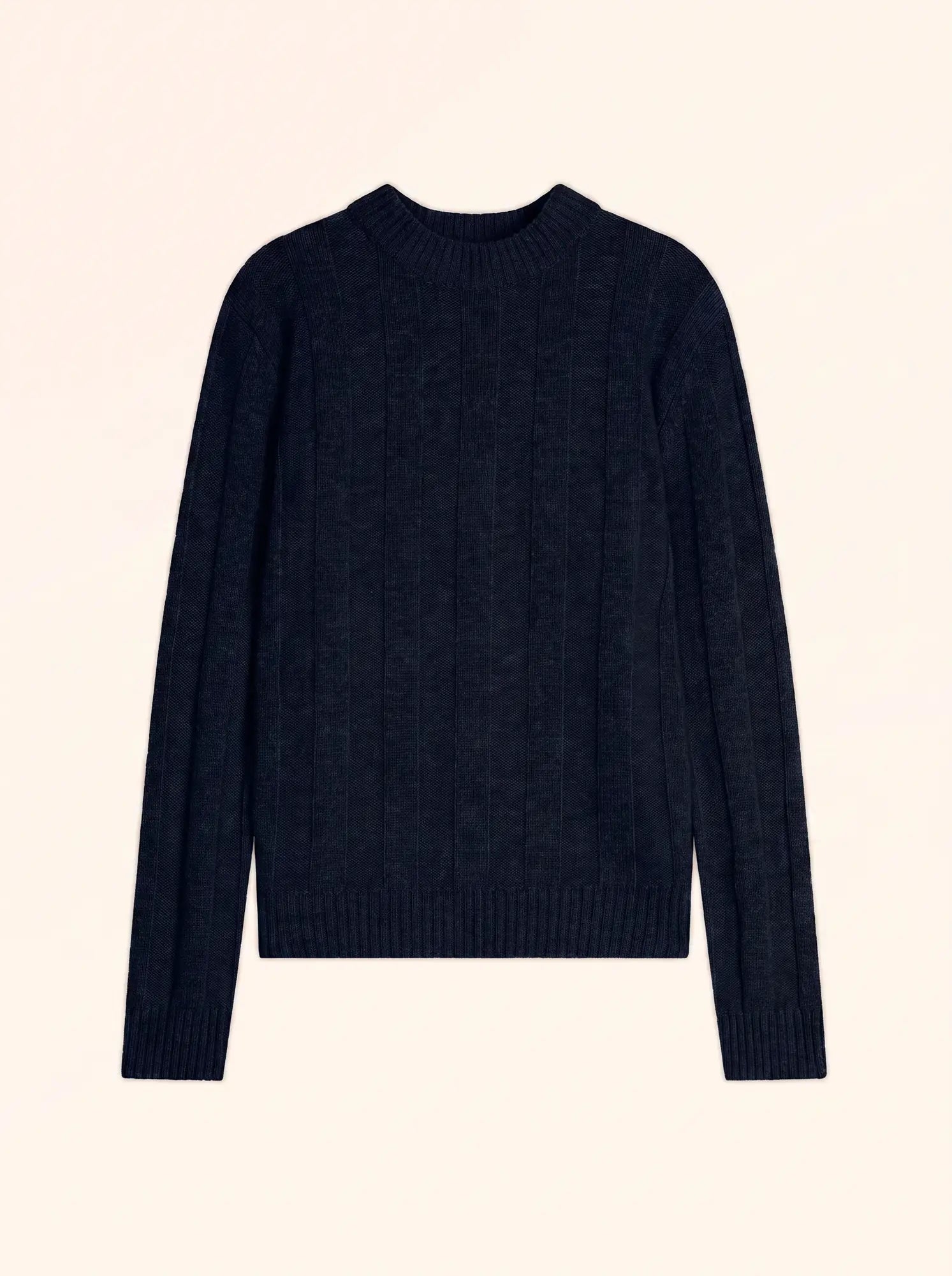 CALINDRA Pull Col Rond 4 Fils Bleu Marine