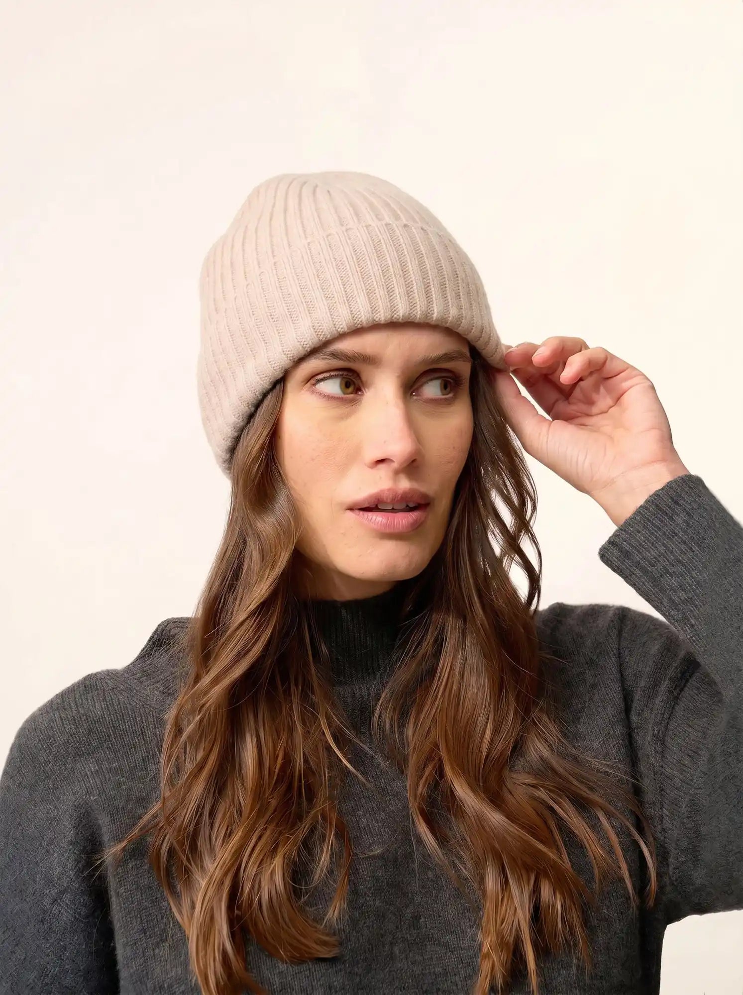 EMBER Bonnet 4 Fils Beige Chiné
