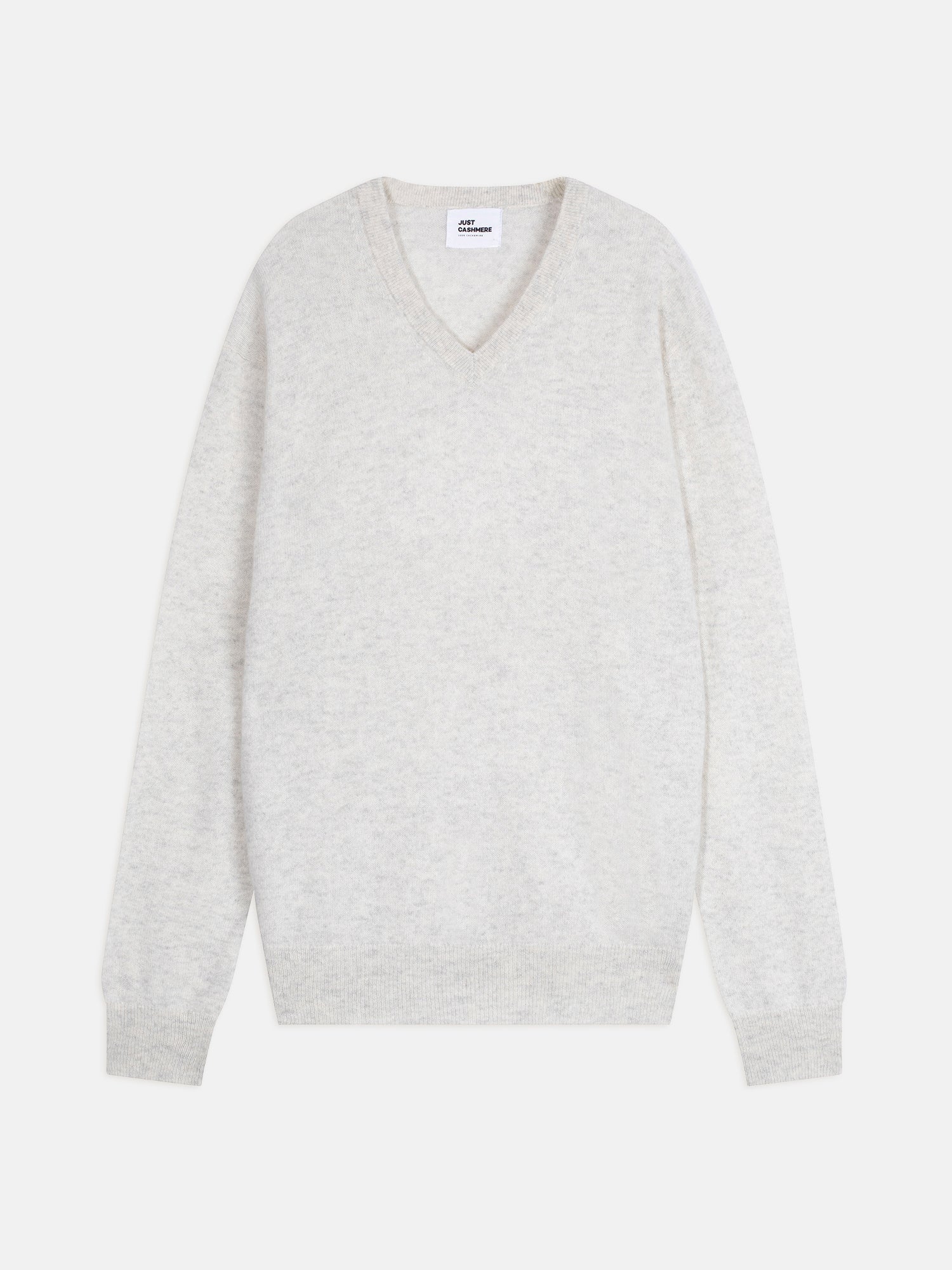 WALT pull col v gris perle chiné