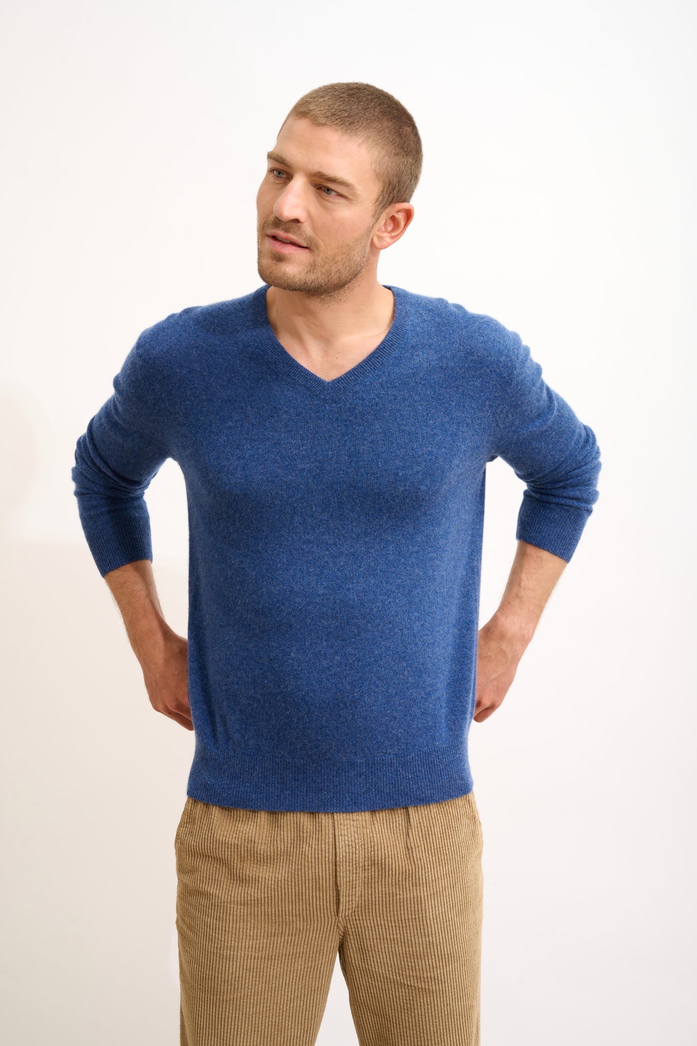 WALT pull col v ocean chiné