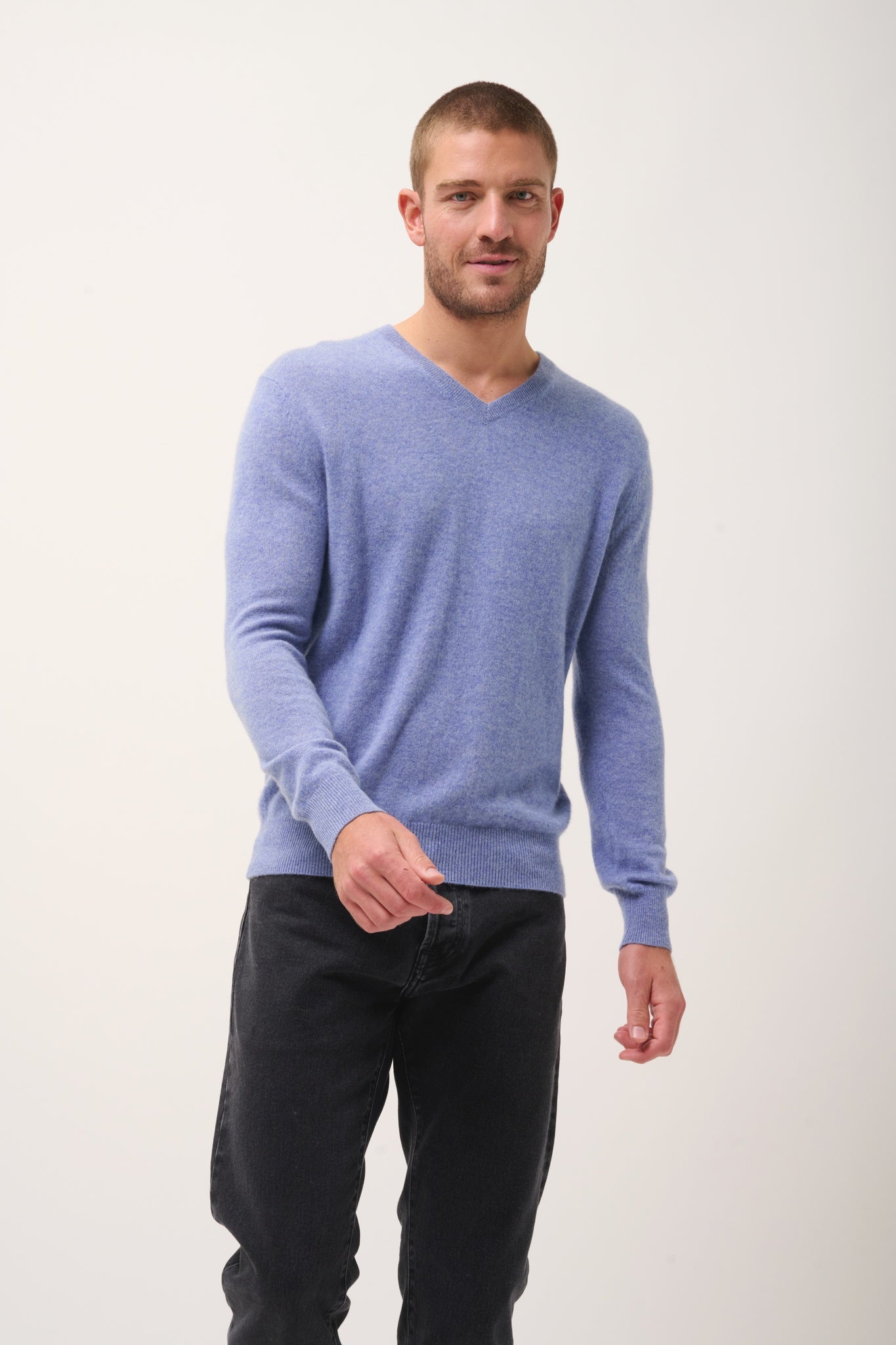 WALT pull col v sky chiné