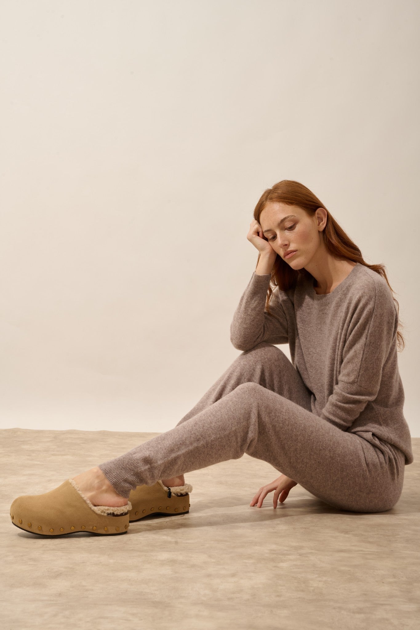 wendy jogging caribou chiné 100% cachemire