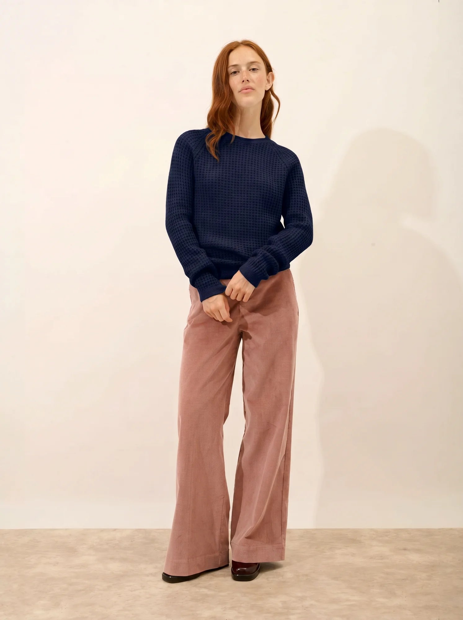ASTRÉE Pull Col Rond 6 Fils Bleu Marine