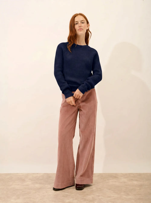 ASTRÉE Maglione Girocollo 6 Fili Blu Navy