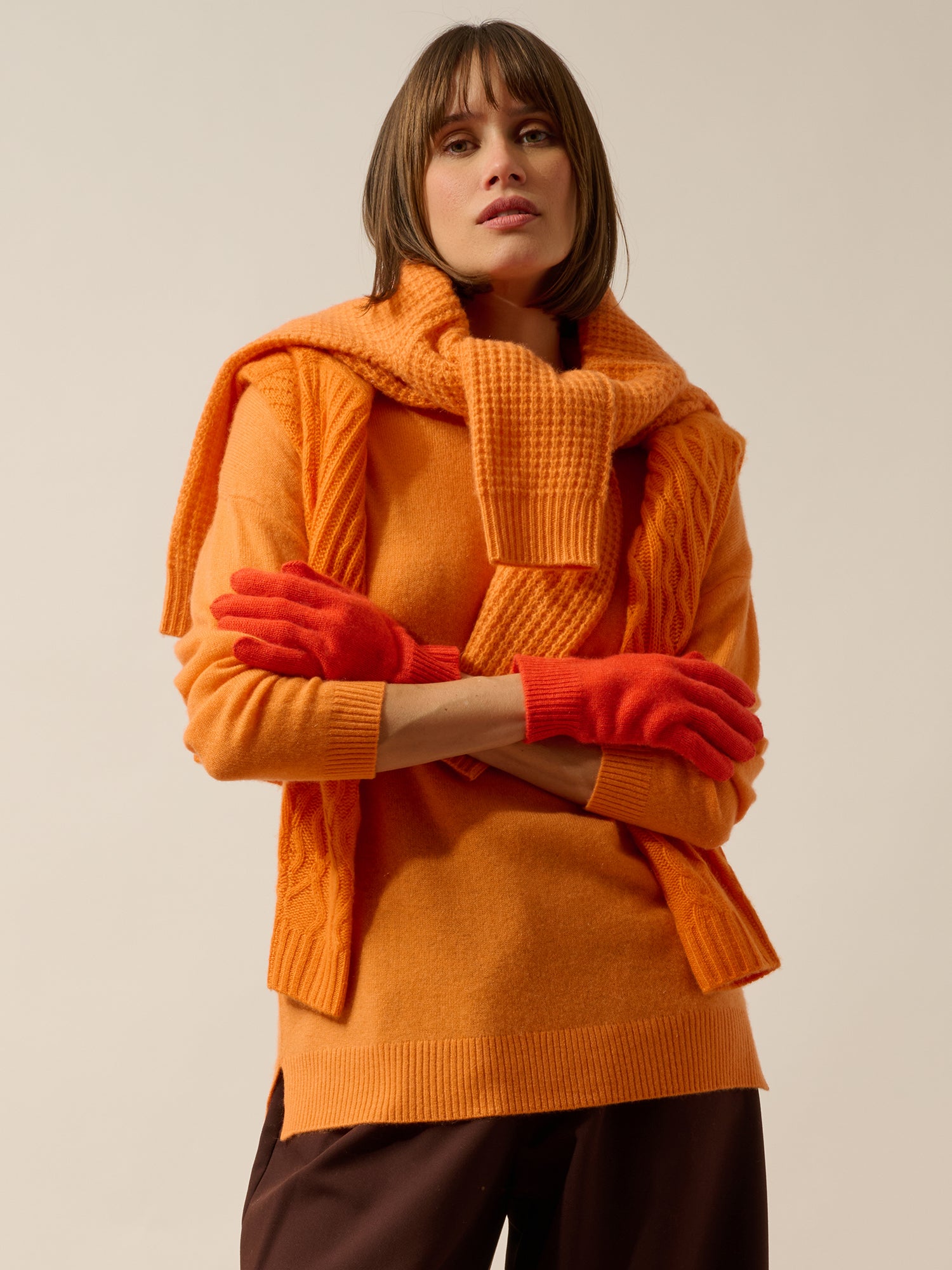 YANN gants 4 fils orange