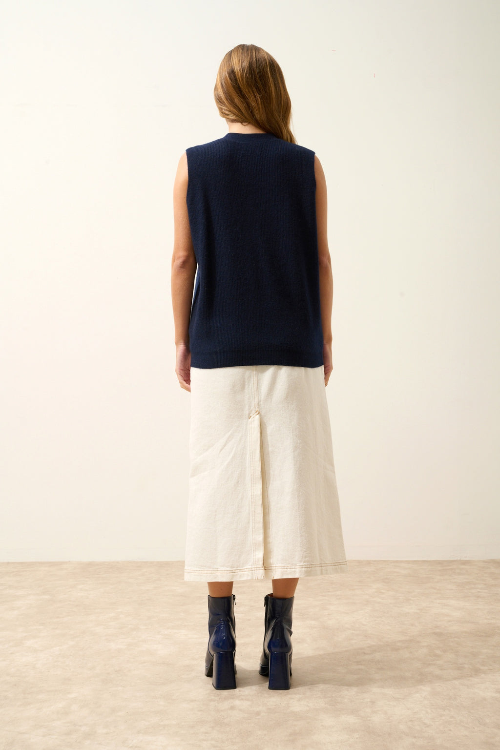 YASMINE cardigan col v navy