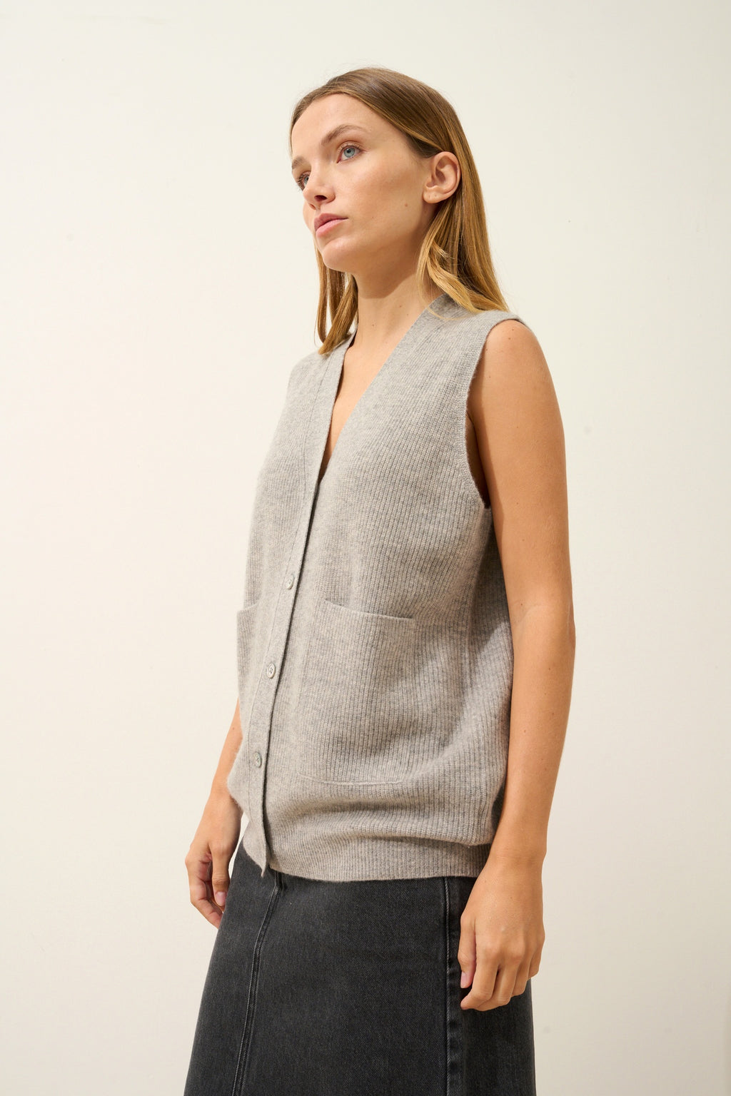 YASMINE cardigan col v nuage chiné