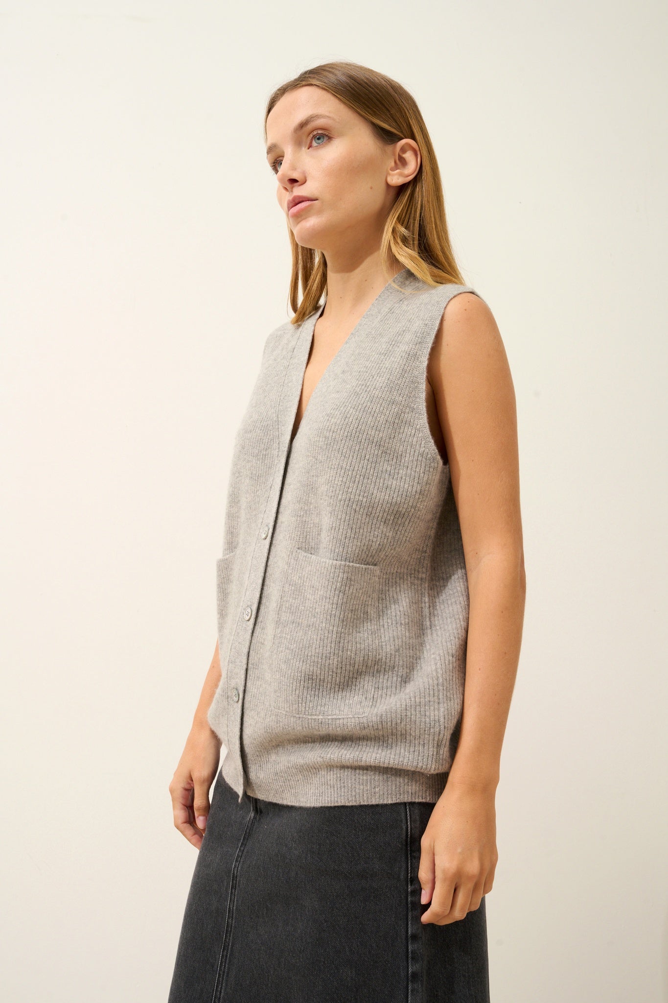 YASMINE cardigan col v nuage chiné