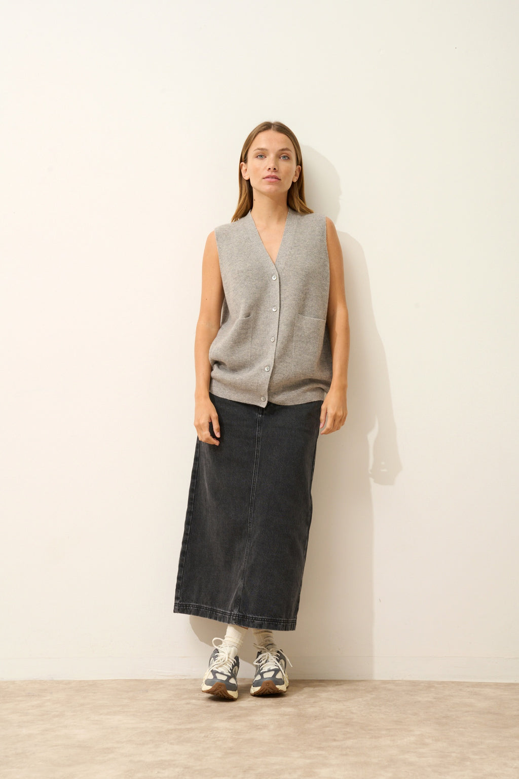YASMINE cardigan col v nuage chiné