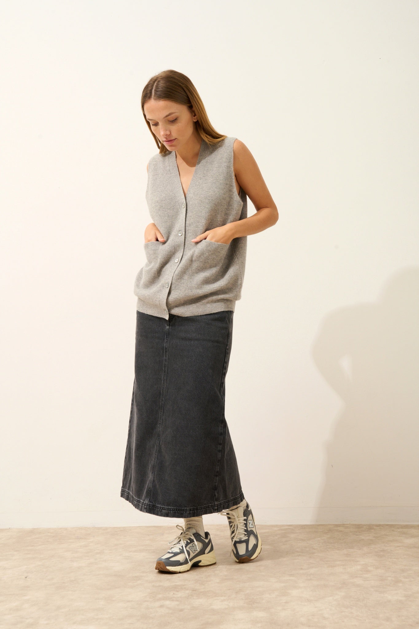 YASMINE cardigan col v nuage chiné