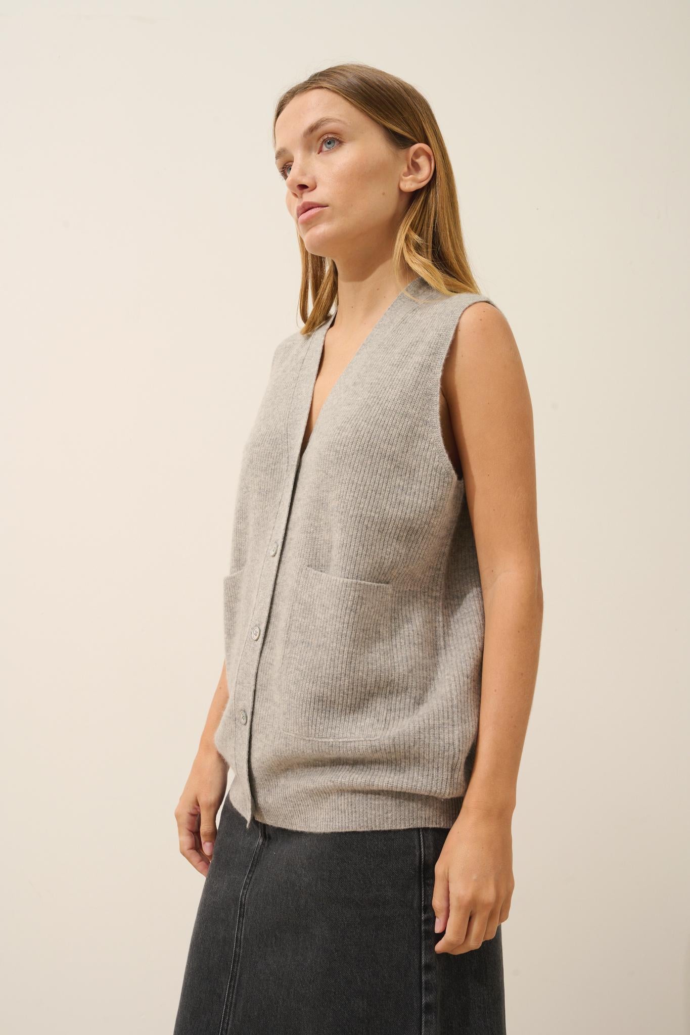 YASMINE cardigan col v nuage chiné