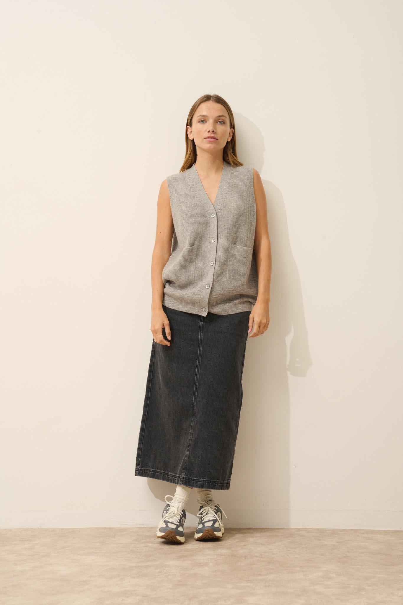 YASMINE cardigan col v nuage chiné