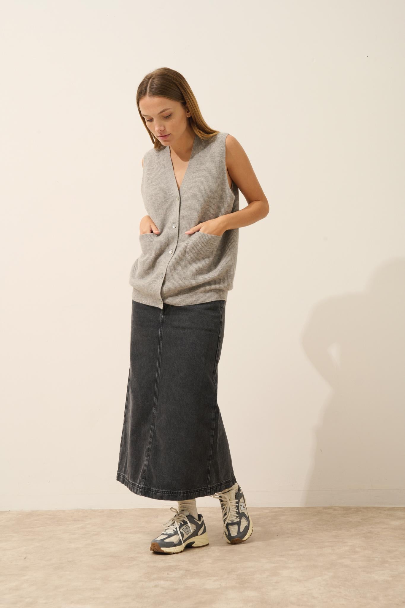 YASMINE cardigan col v nuage chiné