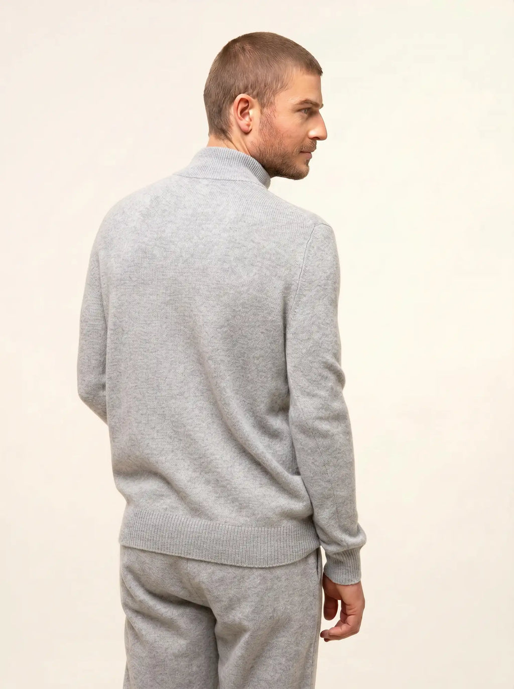 LEONIE Pull Camionneur 4 Fils Gris Perle Chiné