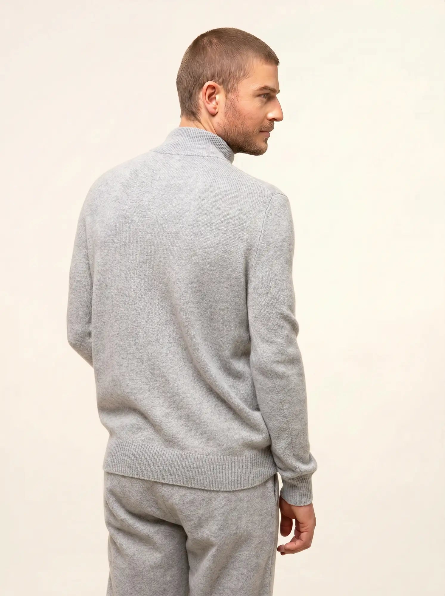 LEONIE Pull Camionneur 4 Fils Gris Perle Chiné