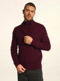CHARLOTTE Gilet Zippé Col Camionneur 4 Fils Mûre