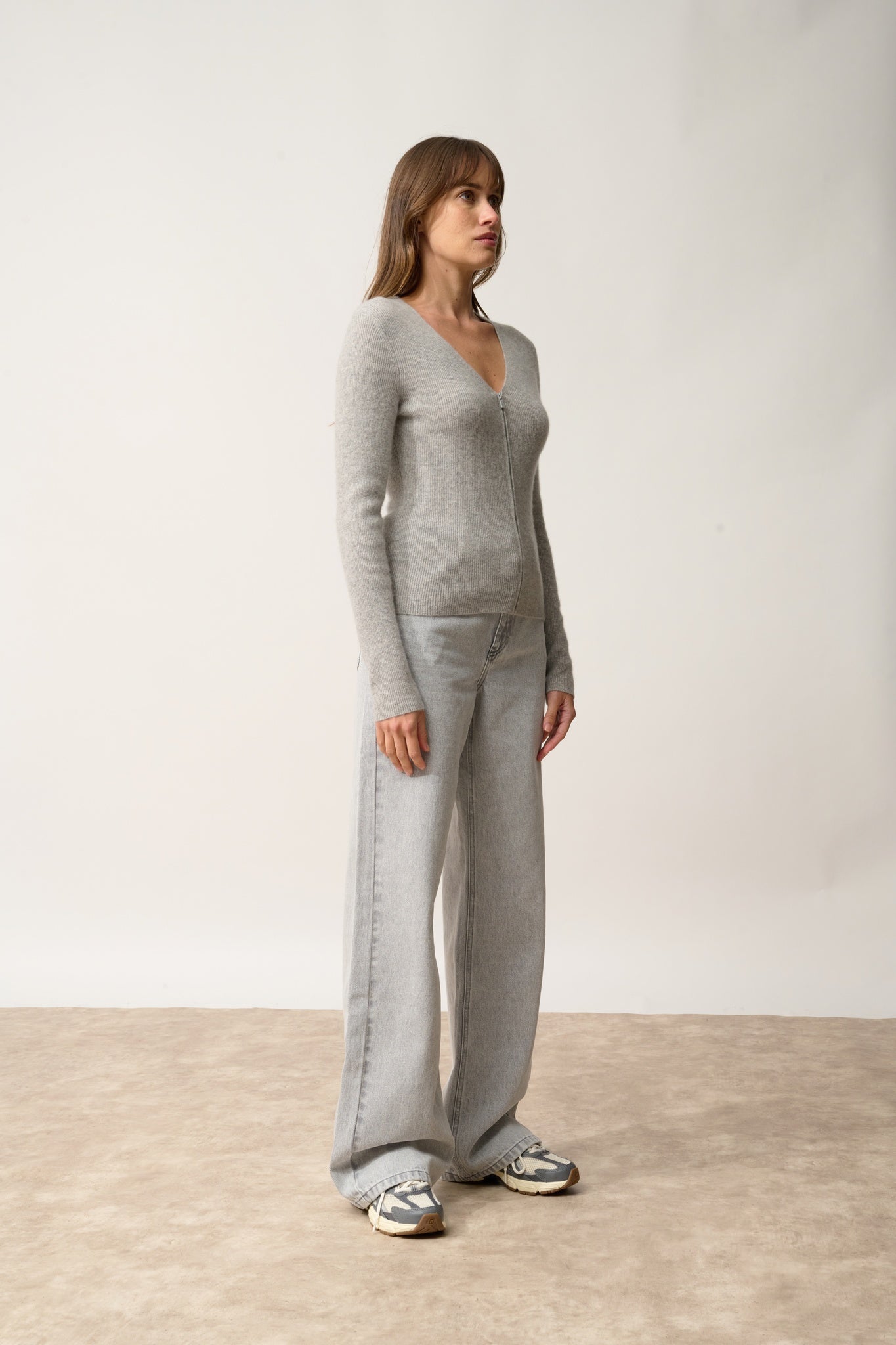 ZION v-neck cardigan nuage chiné