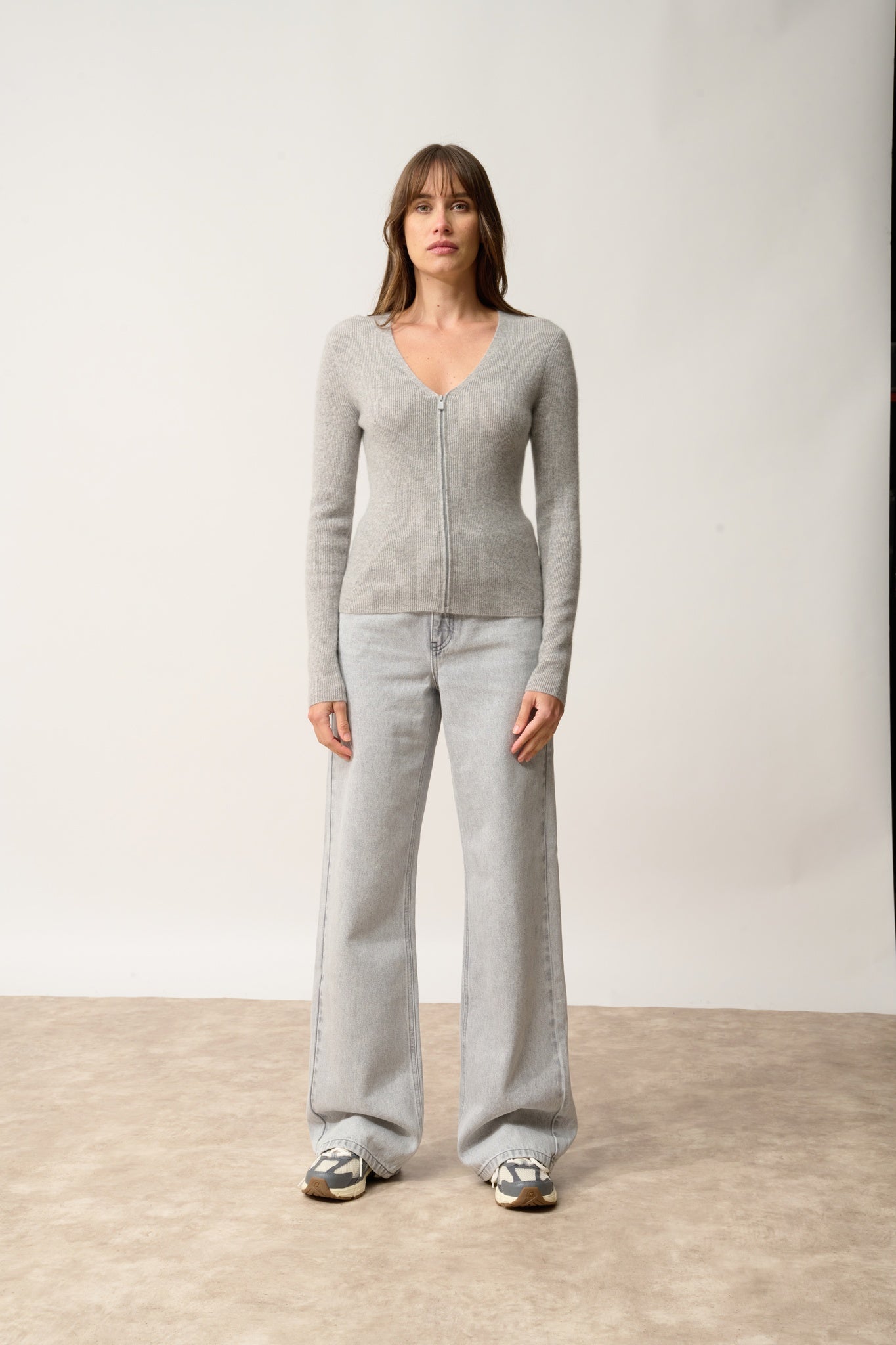 ZION v-neck cardigan nuage chiné