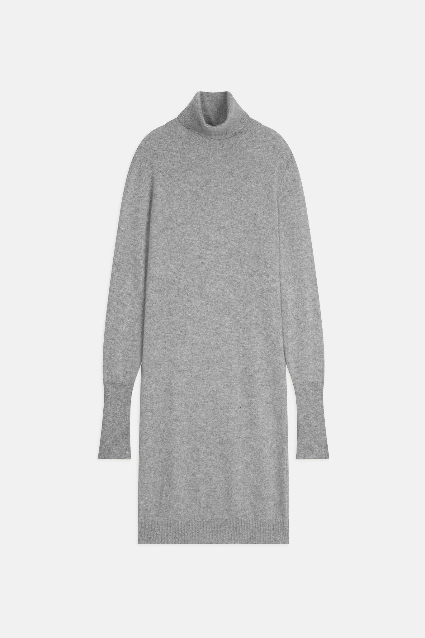 zoela robe col roulé gris souris chiné