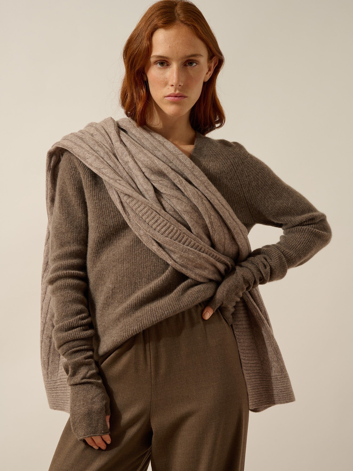 zoe mitaines taupe chiné