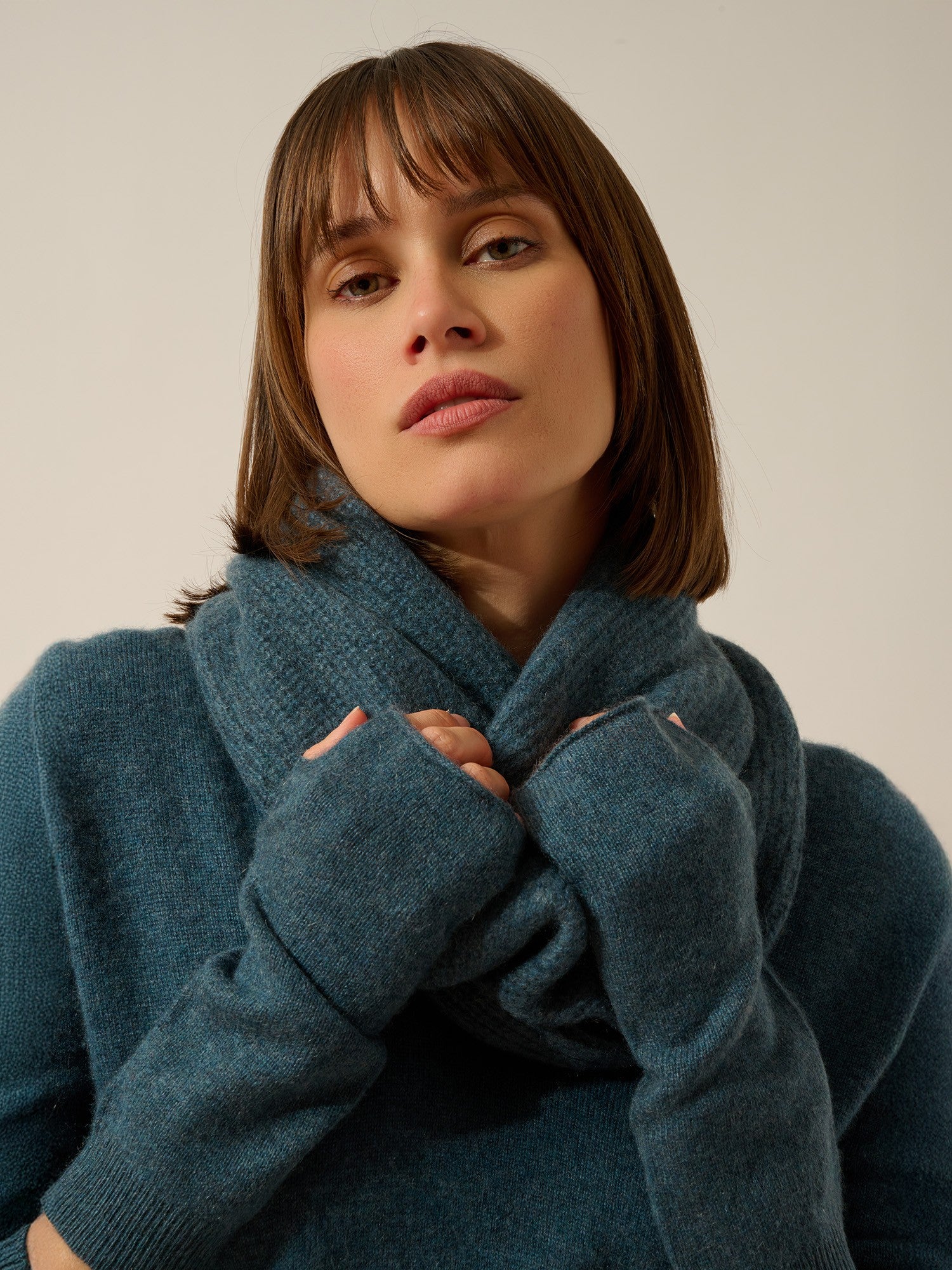 zoe mitaines vert canard chiné