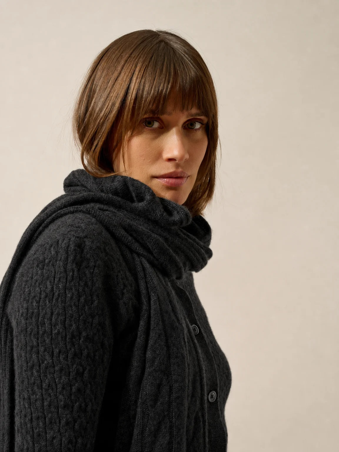 AELITH Écharpe 4 Fils Noir