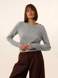 ORELIEN Pull Col Rond Marin Nuage Chiné