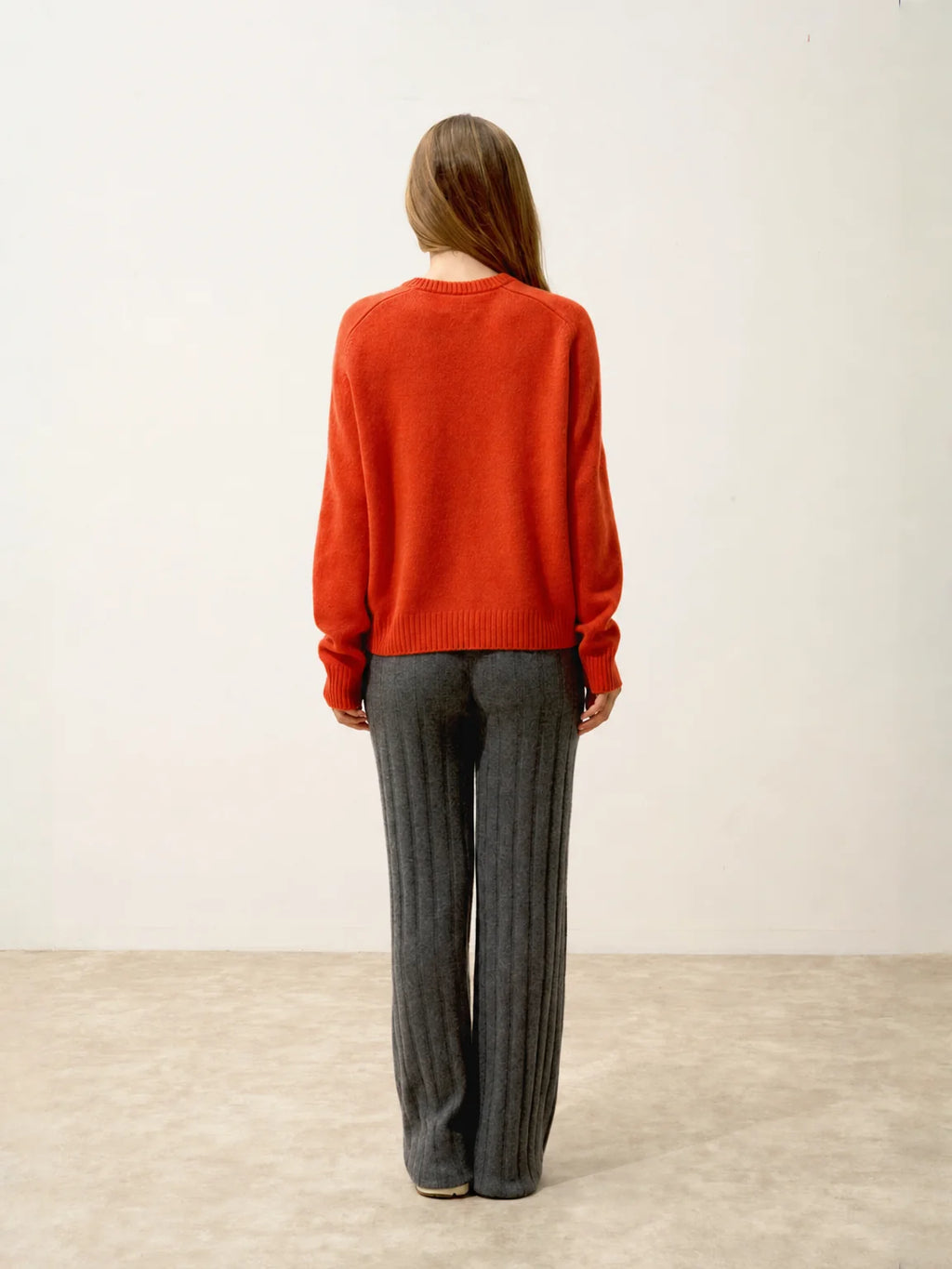 LAVINIA Pull Col Rond 4 Fils Tomate