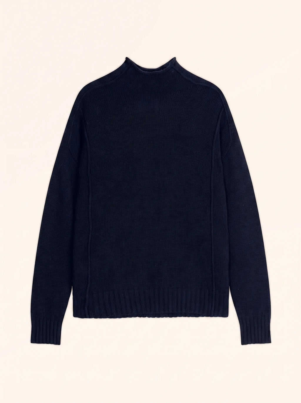 GLACIELA Pull Col Montant 4 Fils Bleu Marine