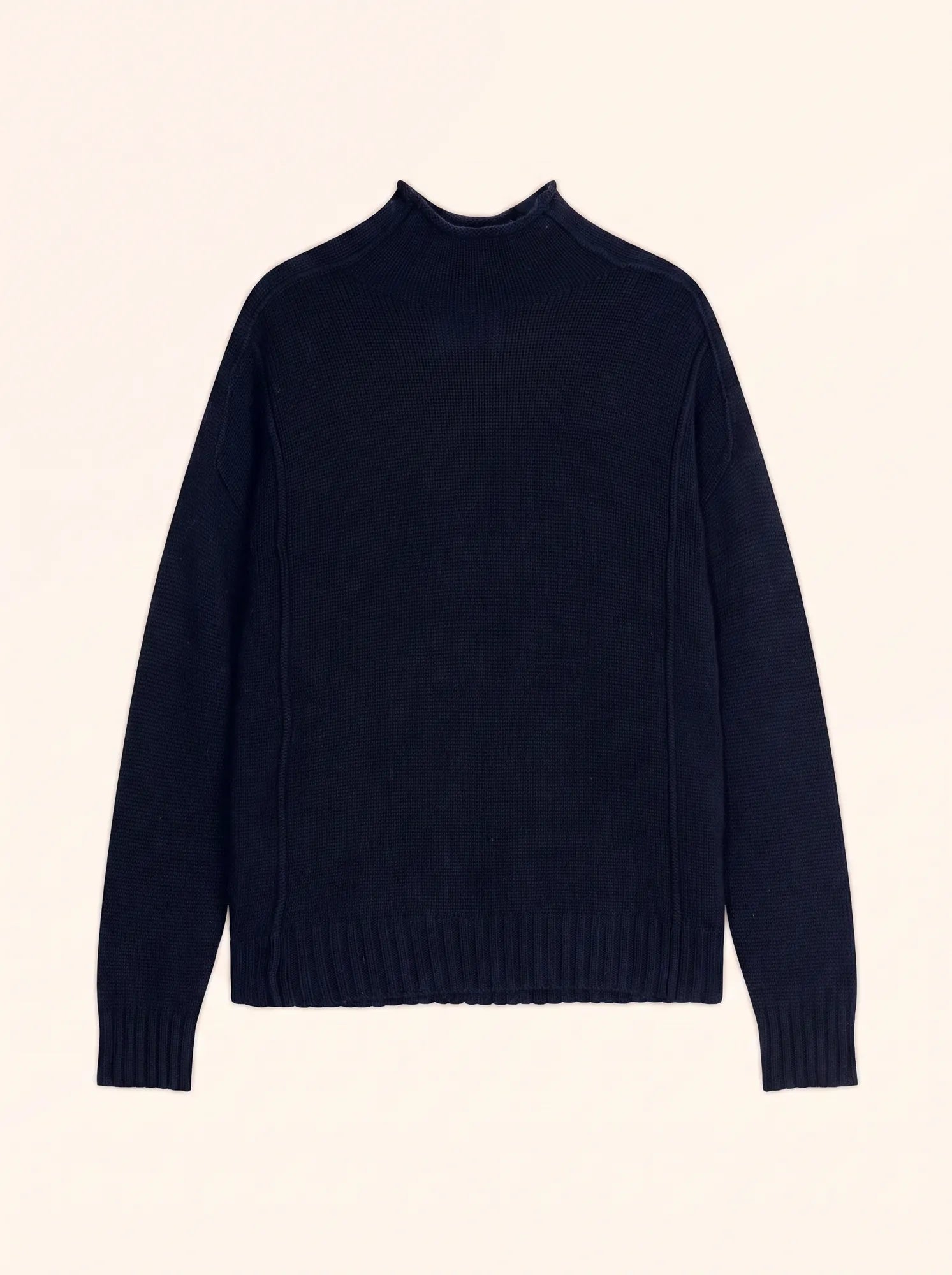 GLACIELA Pull Col Montant 4 Fils Bleu Marine