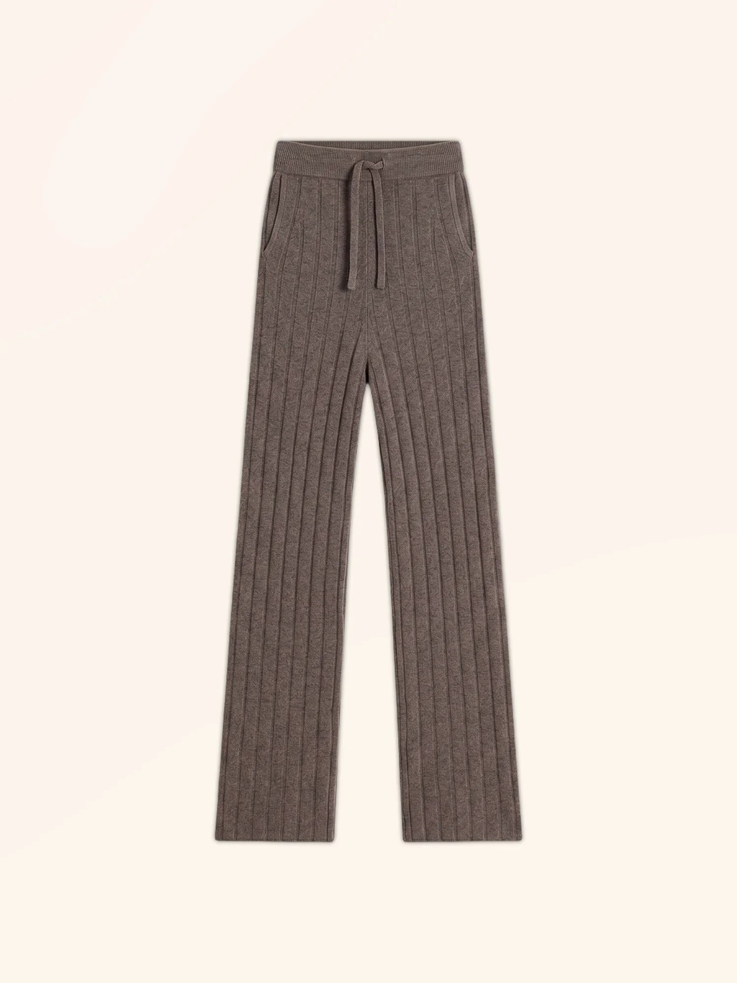 CLARISSA Pantalon Évasé Taupe Chiné