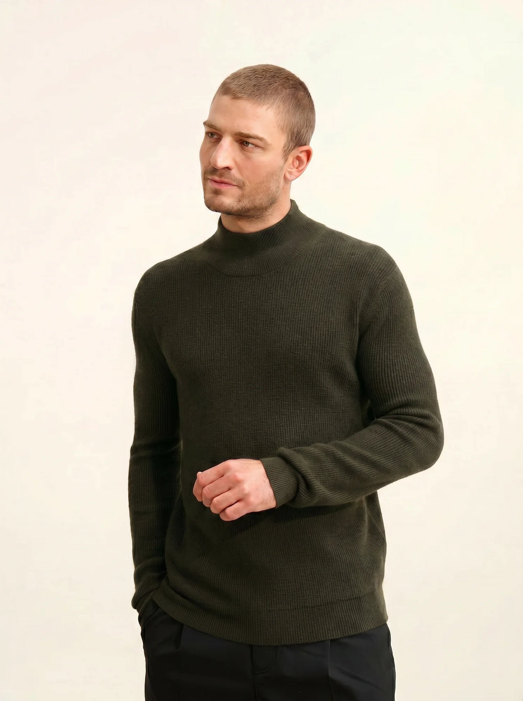 EVA Pull Col Montant Kaki