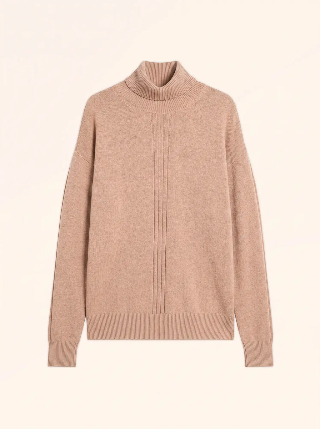 ORIANNE Pull Col Roulé Camel Chiné