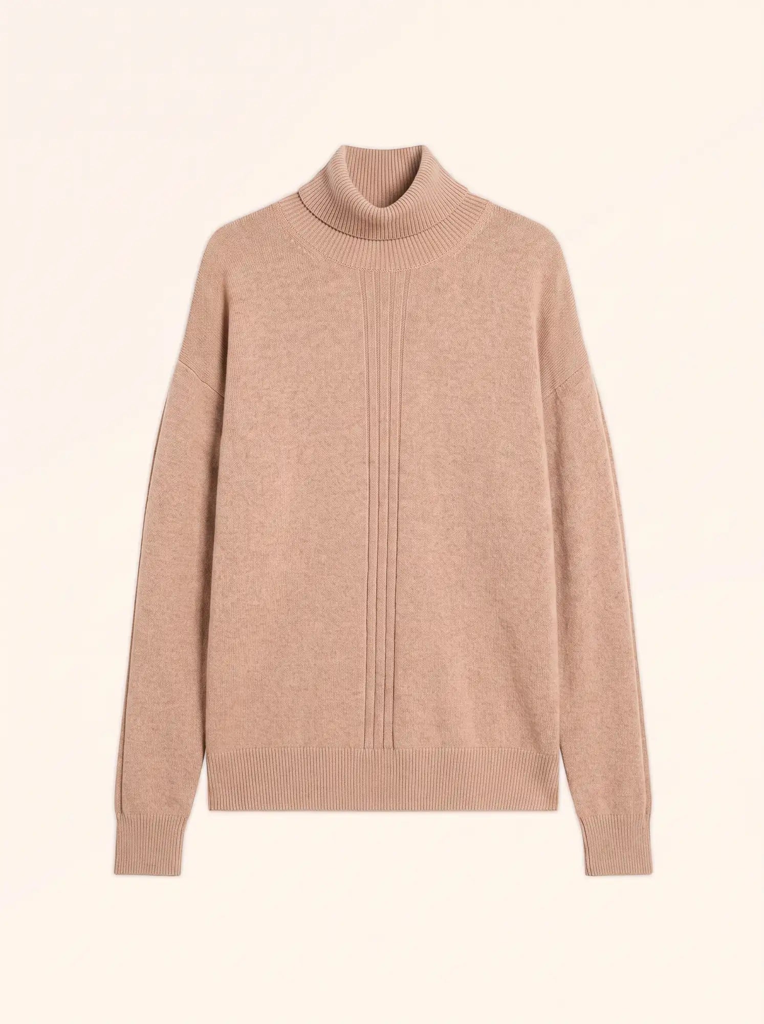 ORIANNE Pull Col Roulé Camel Chiné