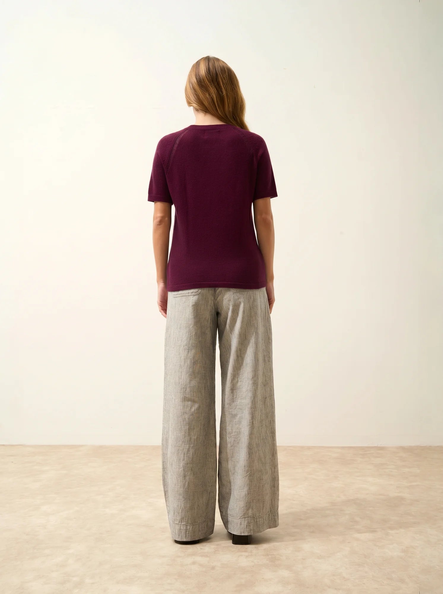 LAÏSA T-Shirt Col Rond Bordeaux