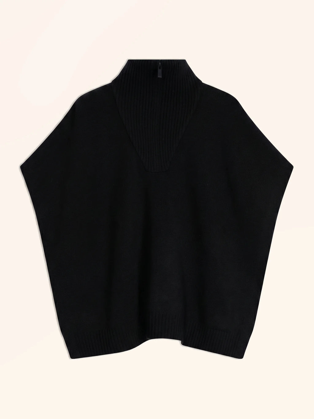 VIVIENNE Poncho Col Camionneur 4 Fils Noir