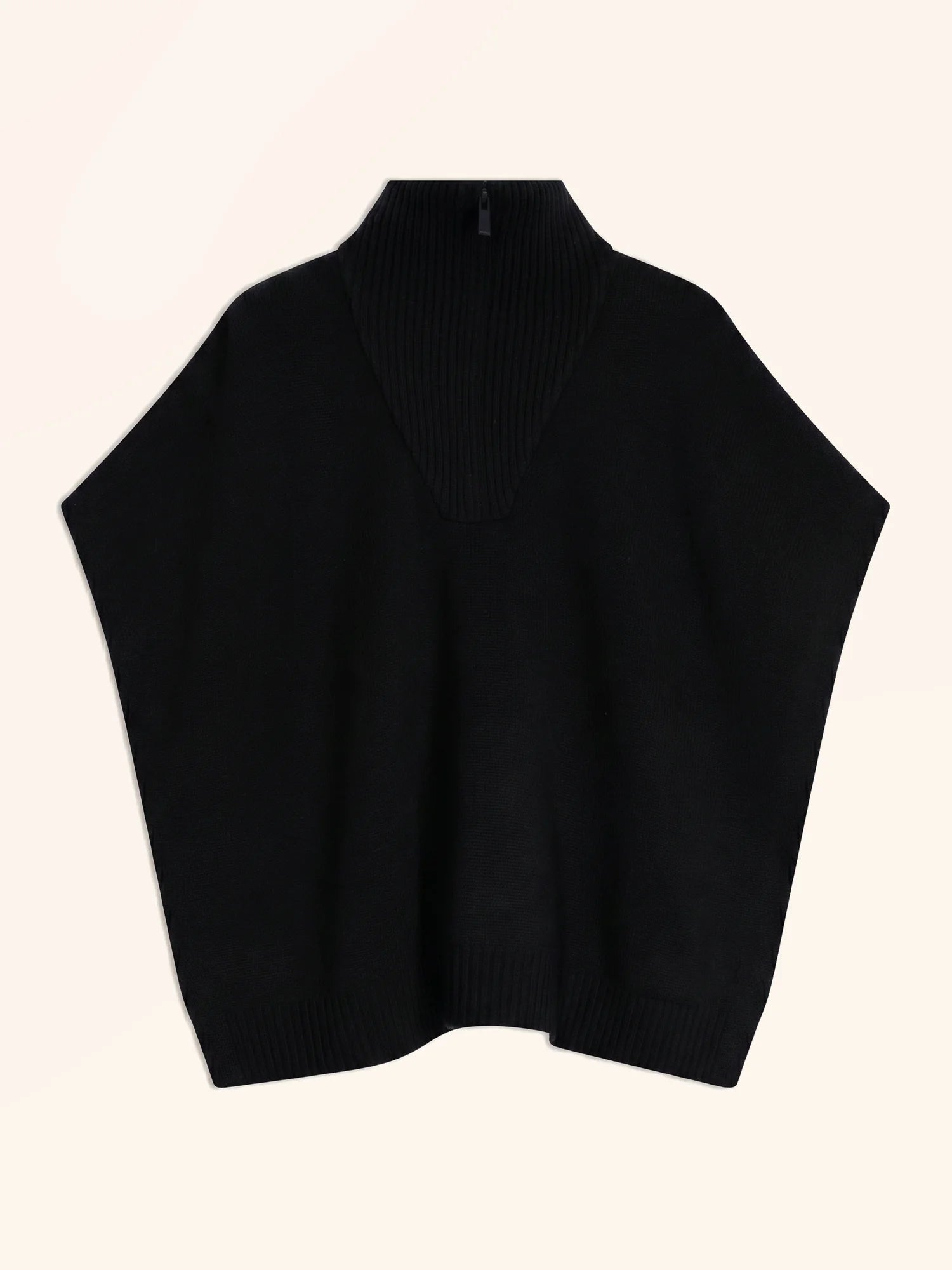 VIVIENNE Poncho Col Camionneur 4 Fils Noir