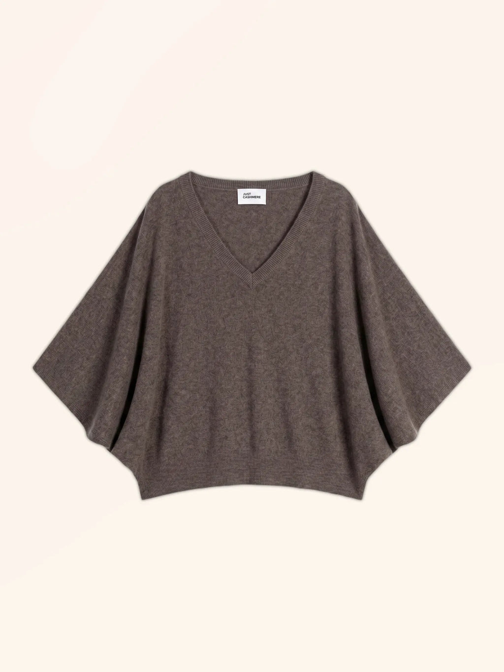 POLO Pull Col V Chauve Souris Taupe Chiné