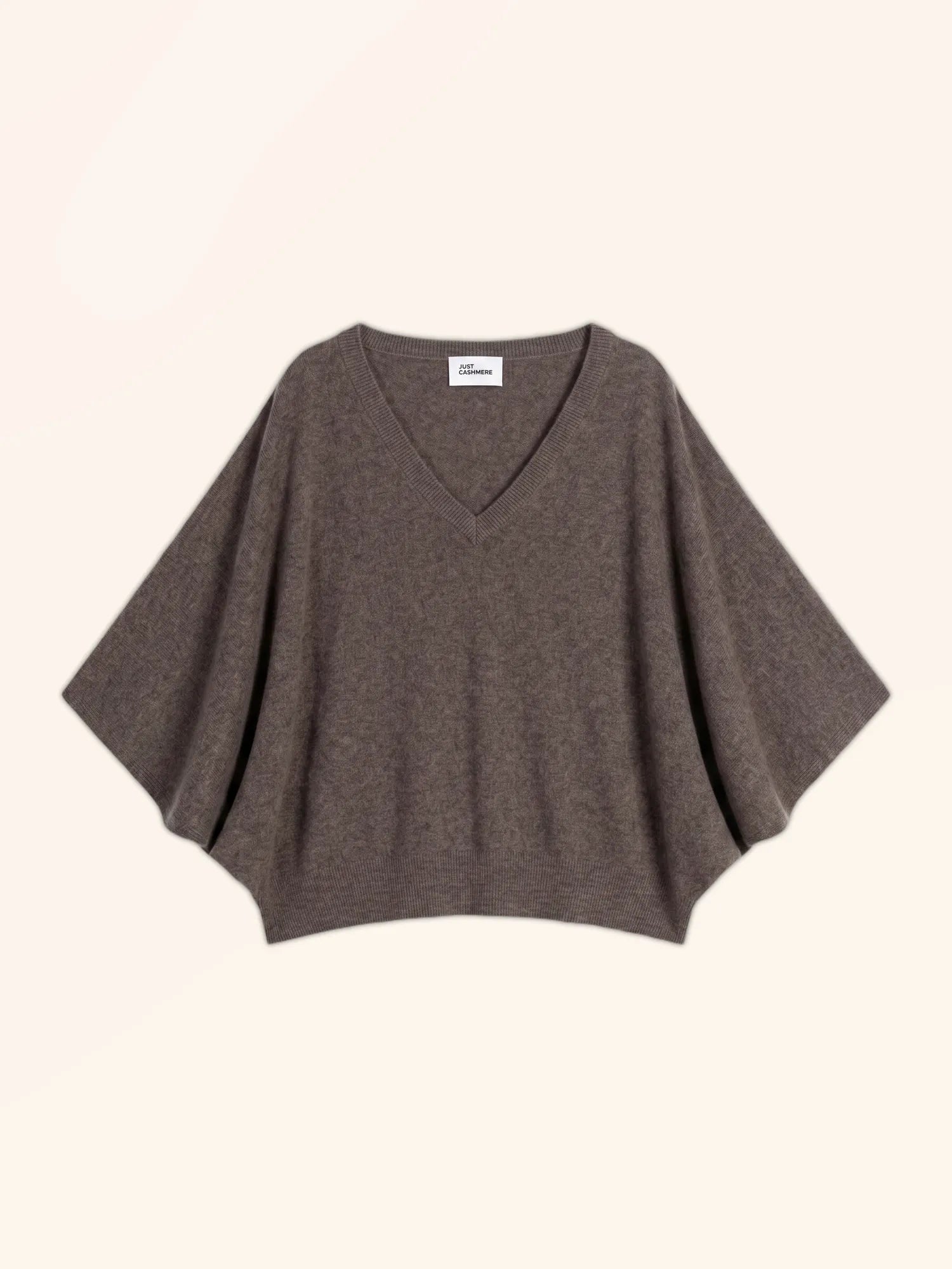 POLO Pull Col V Chauve Souris Taupe Chiné