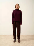ALESSIA Pull Col Roulé 6 Fils Bordeaux