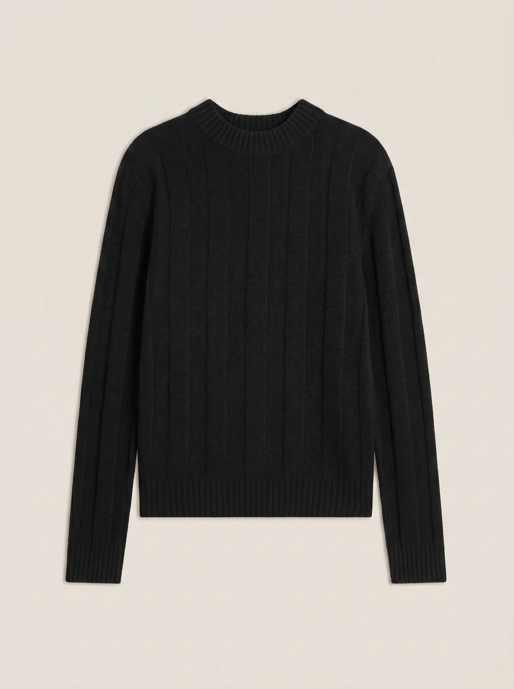 CALINDRA Pull Col Rond 4 Fils Noir