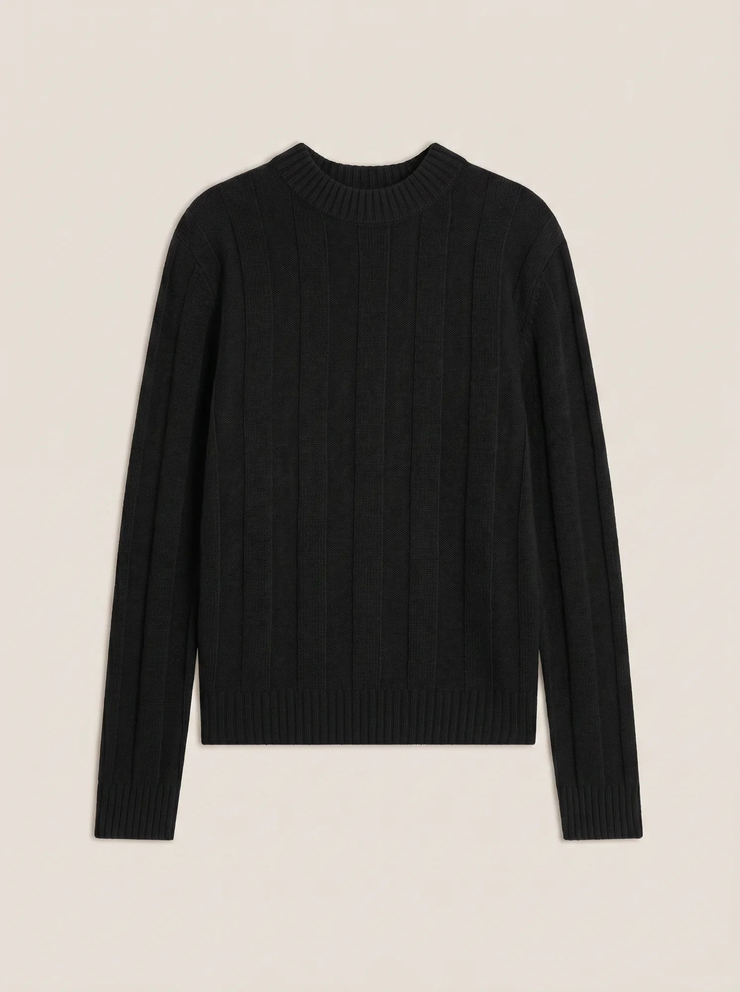 CALINDRA Pull Col Rond 4 Fils Noir