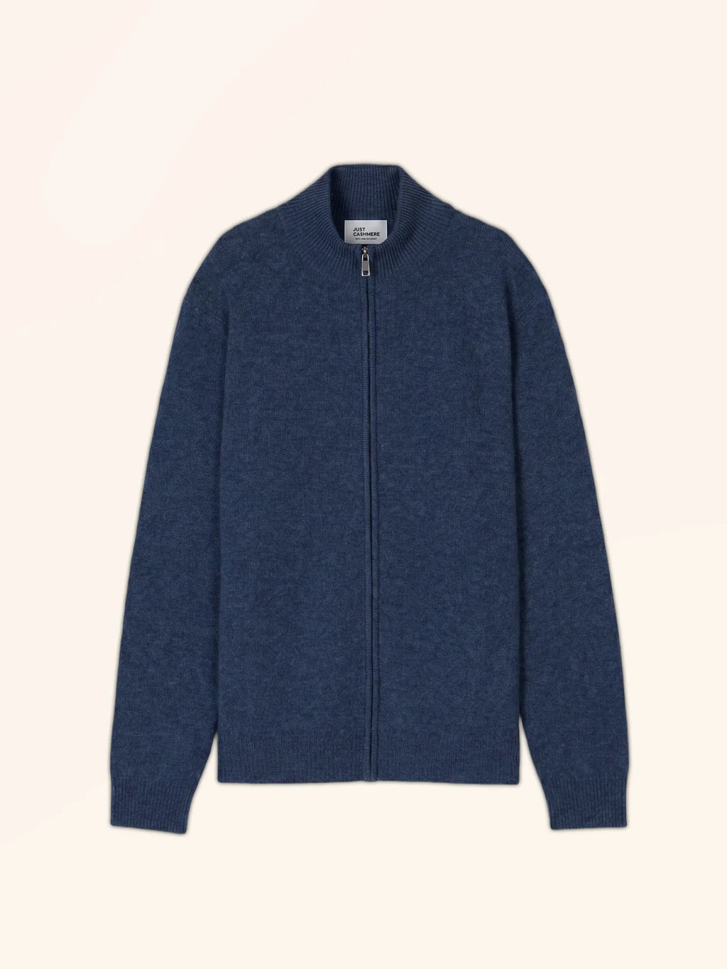 CHARLOTTE Gilet Zippé Col Camionneur 4 Fils Océan Chiné