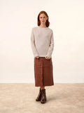 FRIO Pull Col Rond 4 Fils Neige